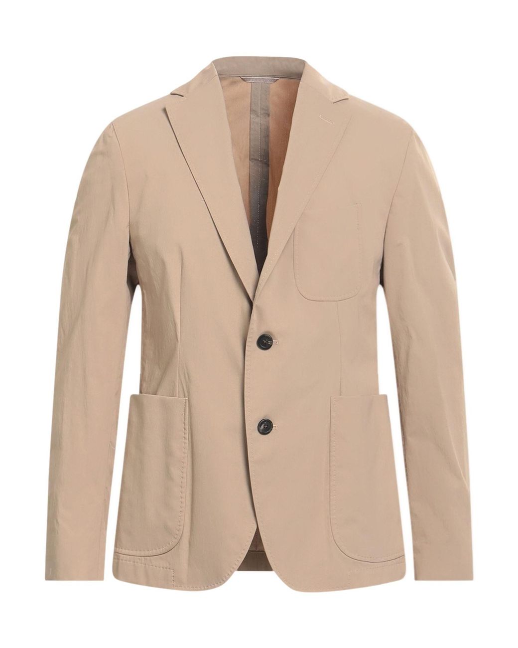 Peserico Natural Camel Blazer Cotton, Polyamide, Elastane for men