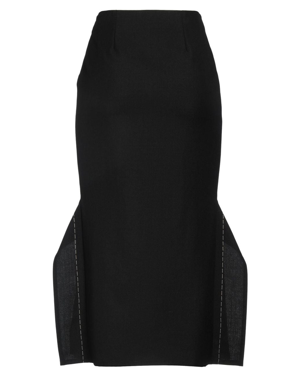 The Row Black Midi Skirt Virgin Wool, Mohair Wool