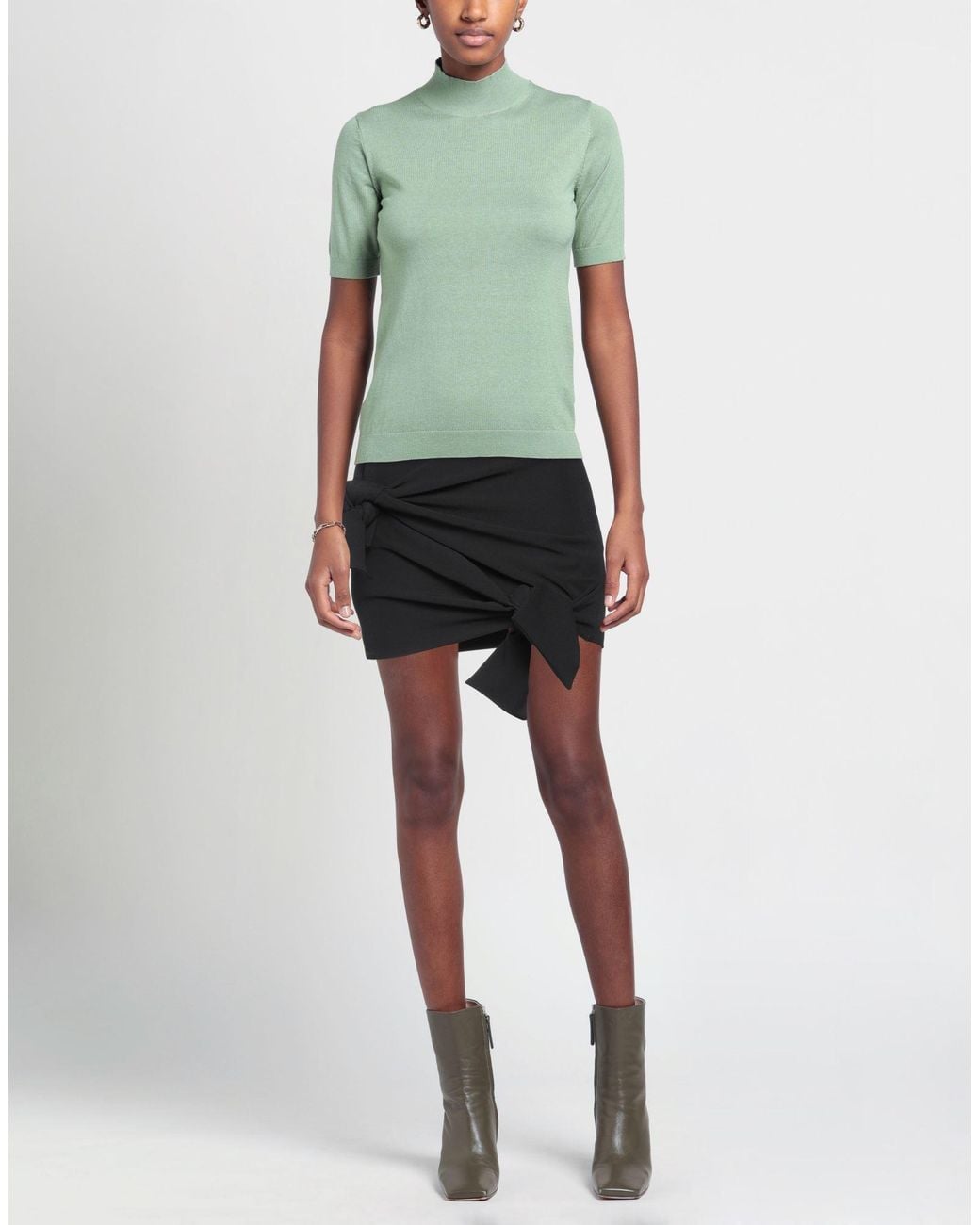 MSGM Black Mini Skirt Polyester, Elastane