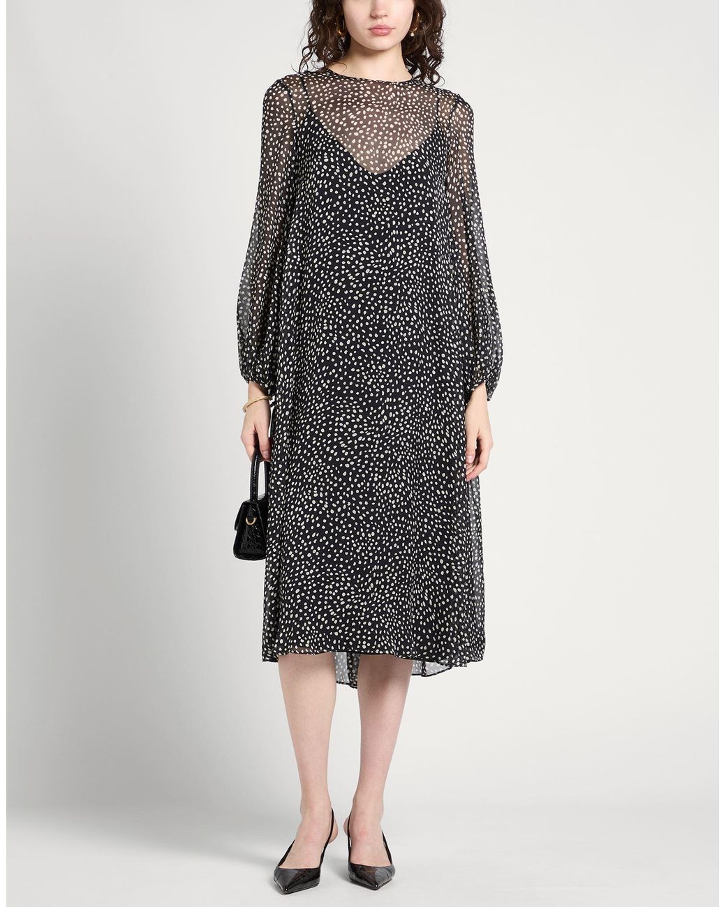Max Mara Black Midi Dress Silk
