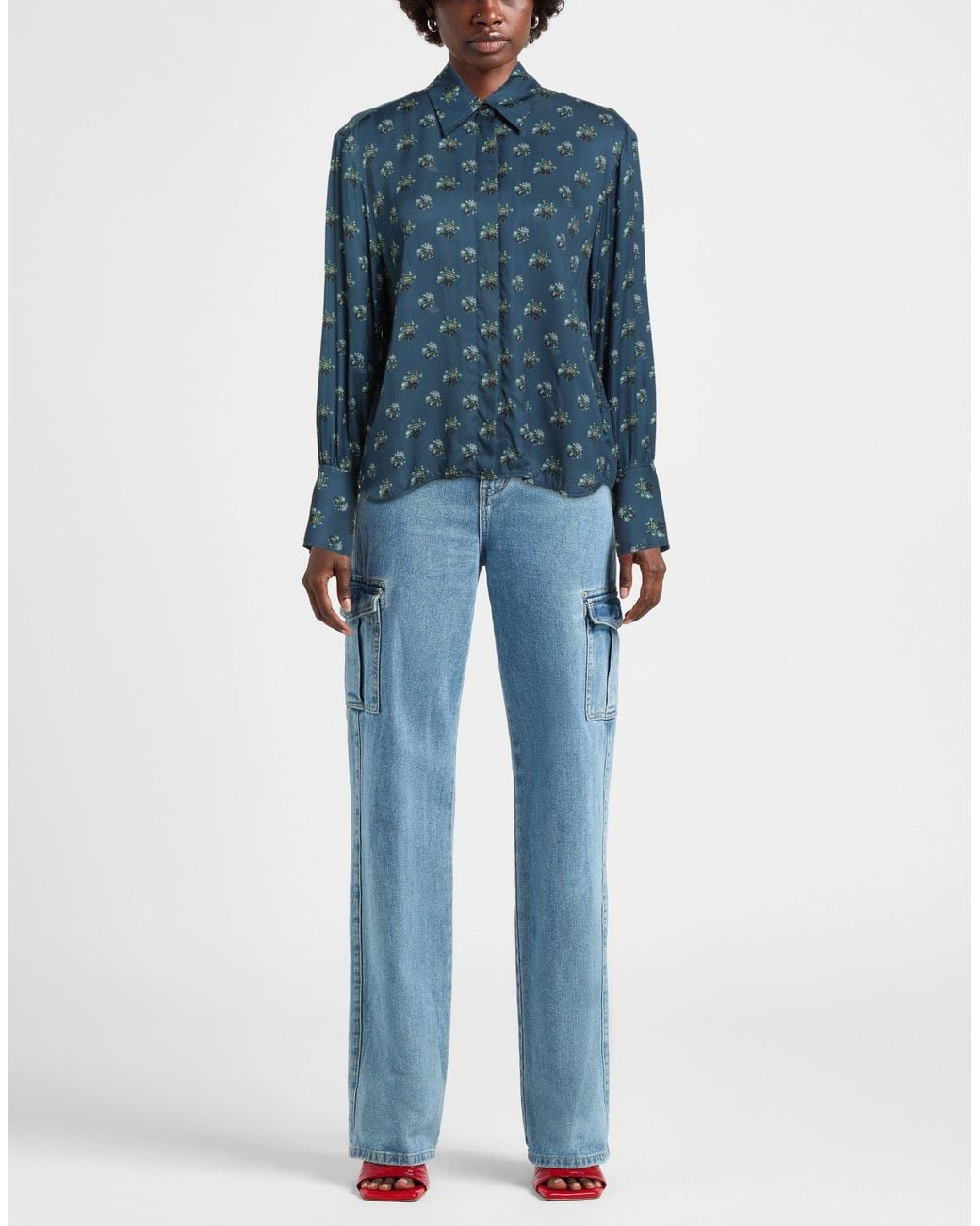 Maison Kitsuné Blue Shirt Viscose