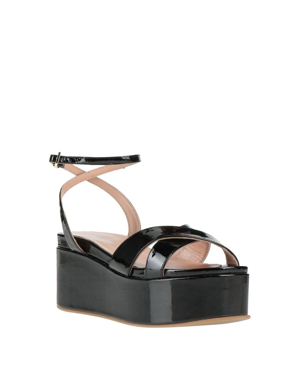 Pollini Black Sandals Textile Fibers