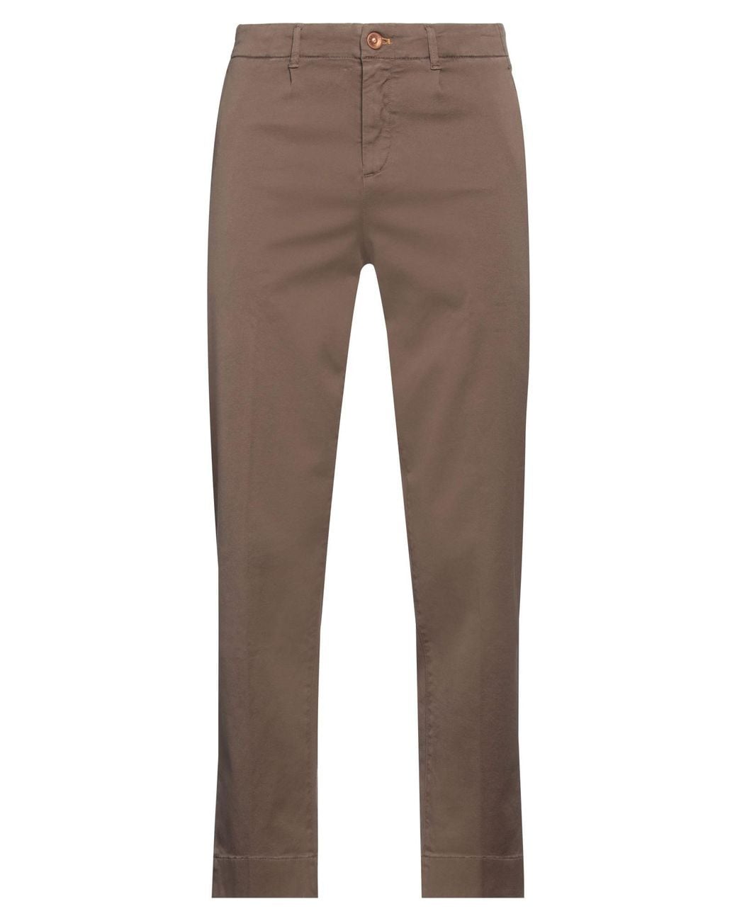 Hand Picked Brown Pants Cotton, Elastane for men