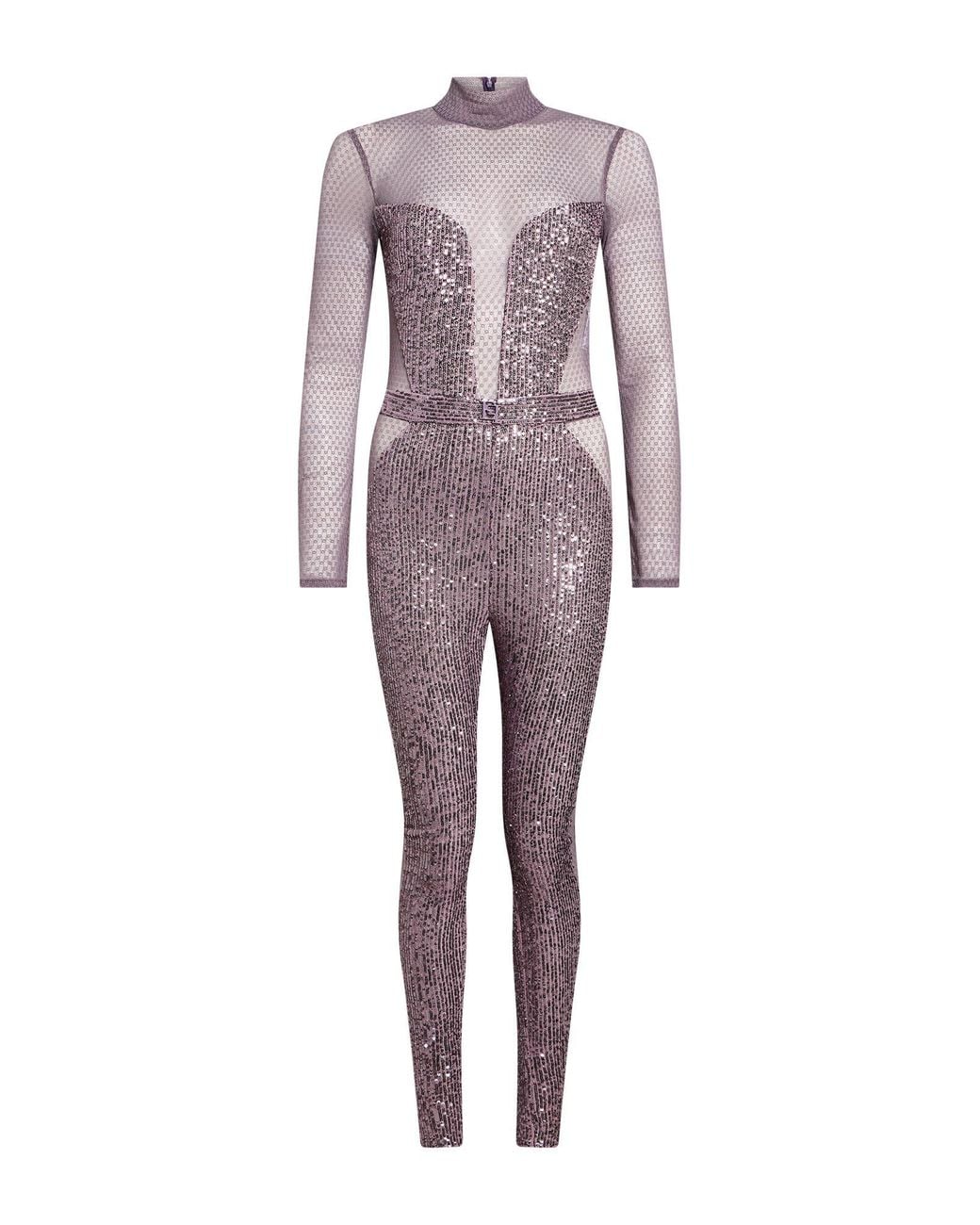 Elisabetta Franchi Purple Lilac Jumpsuit Polyester, Elastane