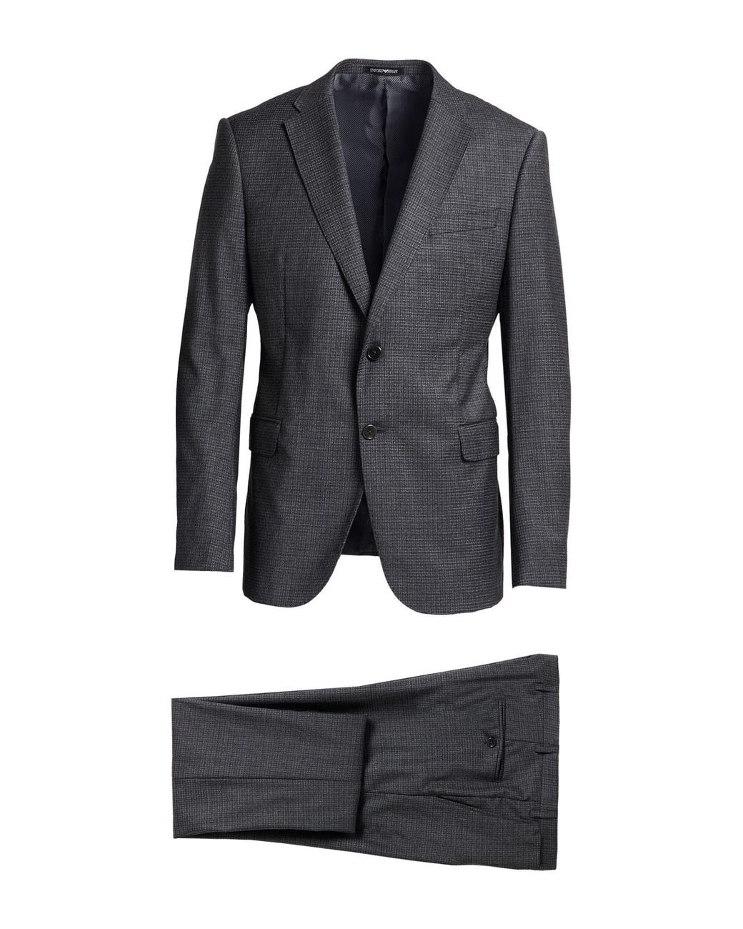 Emporio Armani Blue Charcoal Suit Virgin Wool, Elastane for men
