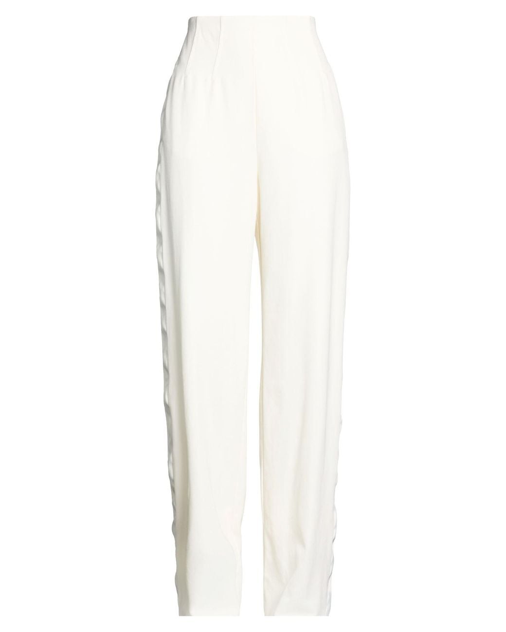 Max Mara White Ivory Pants Virgin Wool