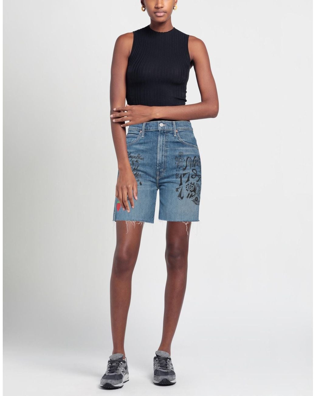 Mother Blue Denim Shorts