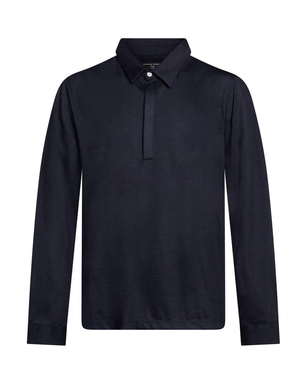 Daniele Fiesoli Blue Lab Midnight Polo Shirt Merino Wool for men
