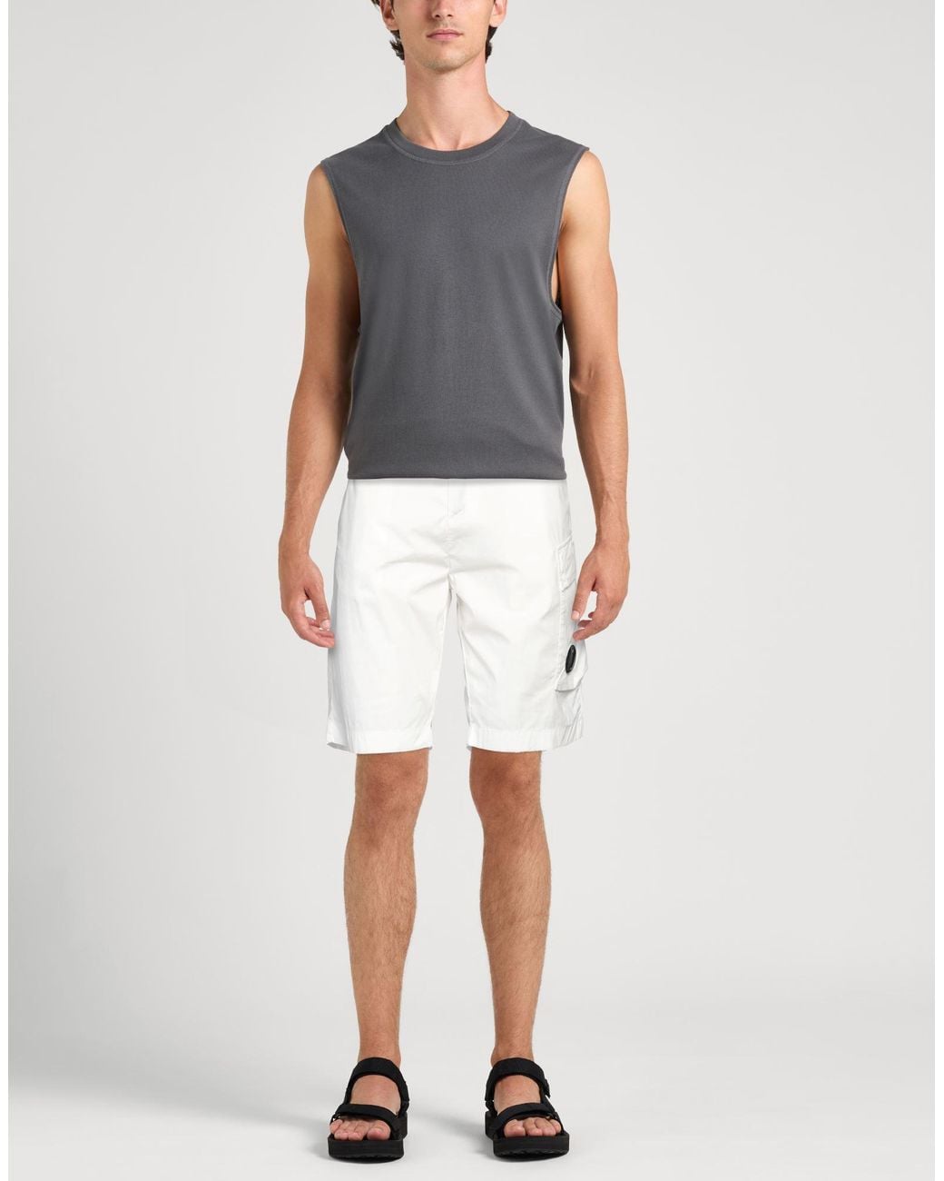 C P Company White Shorts & Bermuda Shorts Cotton, Polyamide, Elastane for men