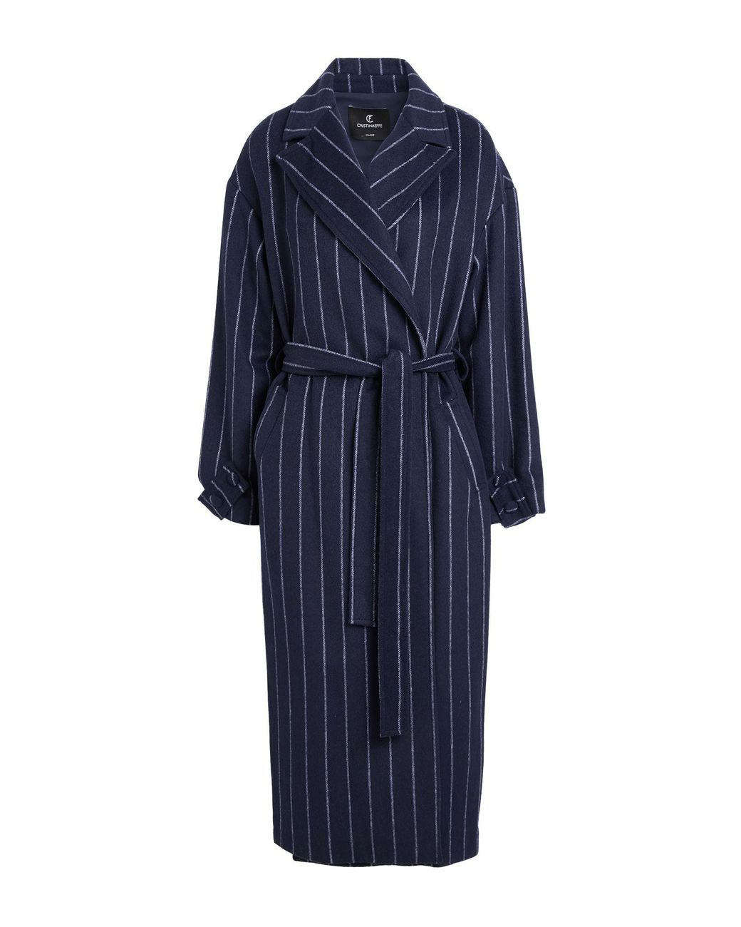 Cristinaeffe Blue Midnight Coat Polyester, Wool