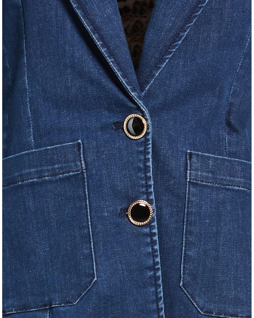 Liu Jo Blue Blazer Cotton, Polyester, Elastane