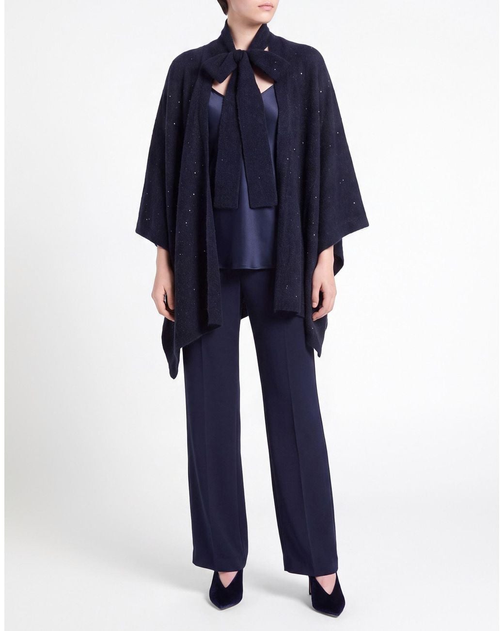 Gentry Portofino Blue Midnight Cape Alpaca Wool, Mohair Wool, Viscose, Polyamide, Polyester
