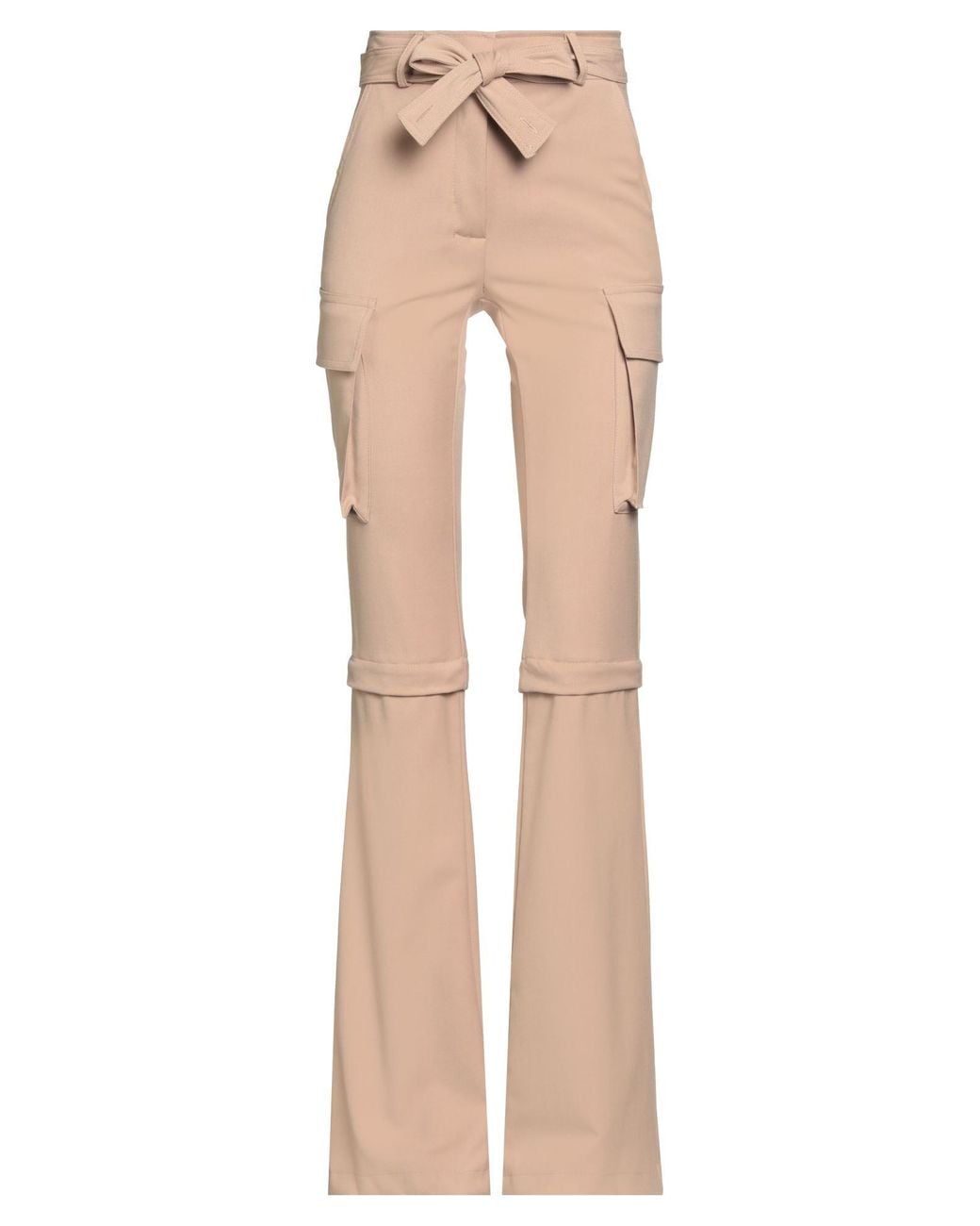 ANDREADAMO Natural Pants Polyester, Viscose, Elastane