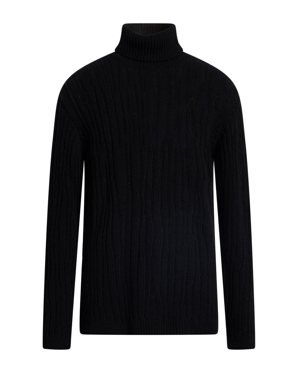 Paolo Pecora Black Turtleneck Virgin Wool for men