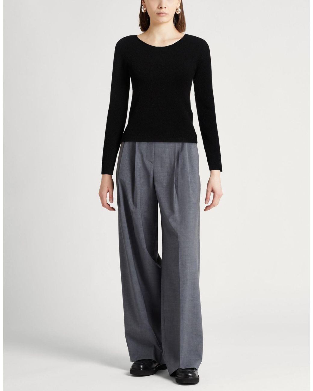 Semicouture Black Sweater Virgin Wool, Polyamide, Cashmere, Elastane