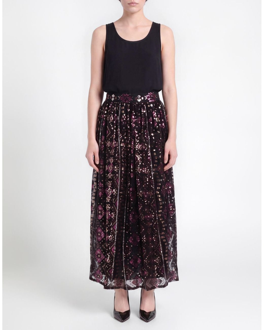 Ba&sh Black Midi Skirt Polyamide