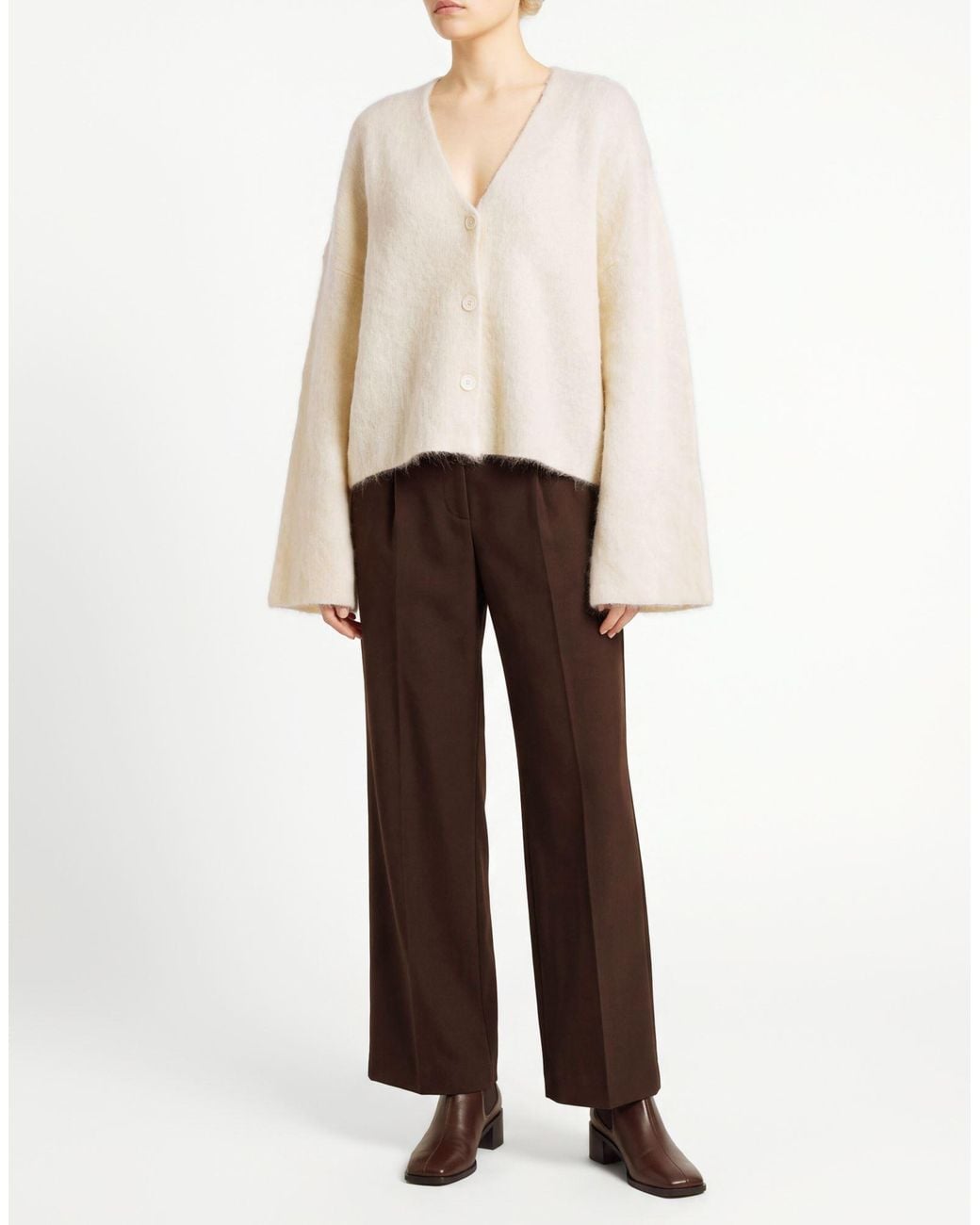Semicouture Natural Cardigan Mohair Wool, Polyamide, Virgin Wool
