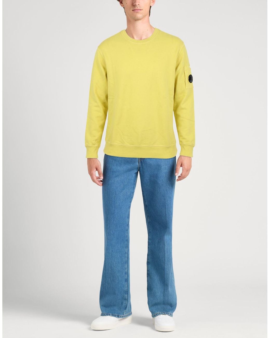 C P Company Yellow Lime Sweatshirt Cotton for men