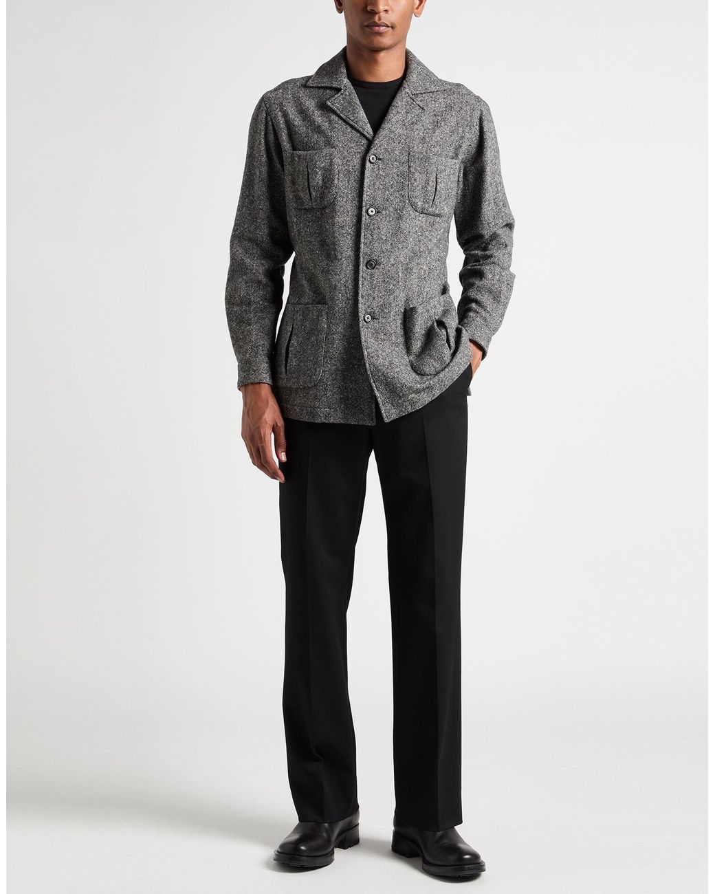 De Petrillo Gray Blazer Virgin Wool for men