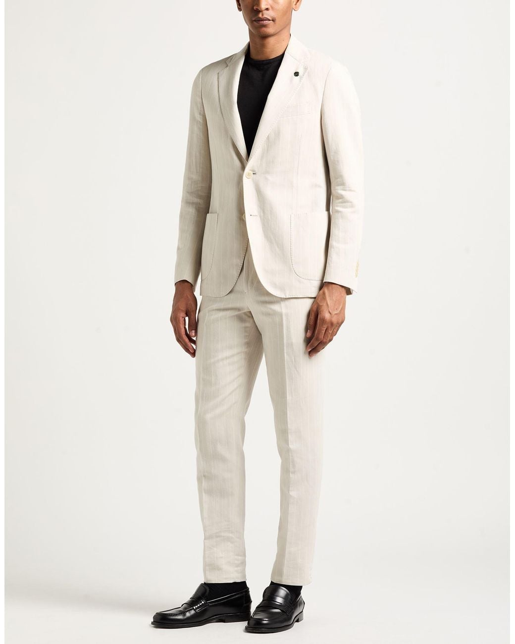 Lardini White Suit Cotton, Linen for men