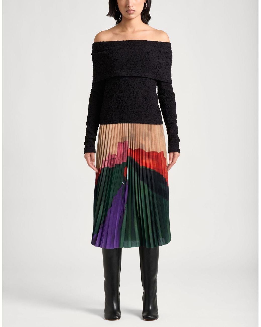 Stella Jean Red Midi Skirt
