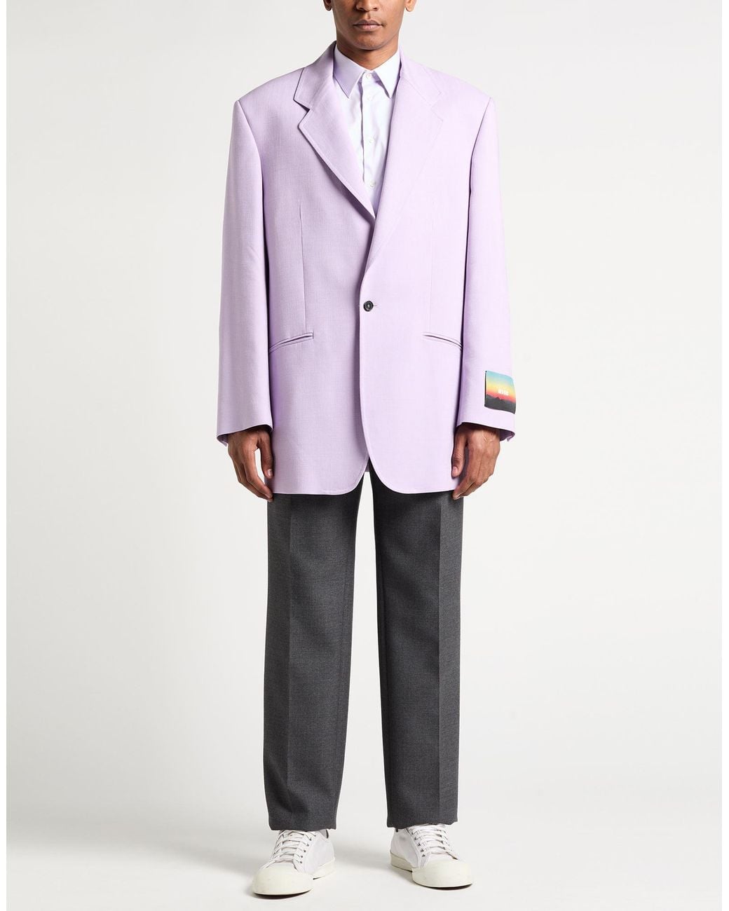 MSGM Purple Blazer Viscose, Polyester, Elastane for men