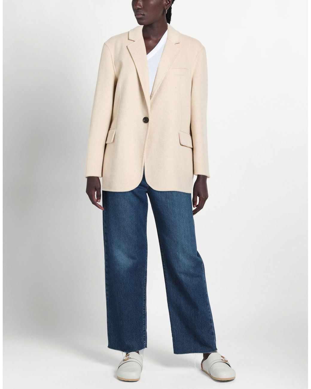 BRERAS Milano Natural Ivory Blazer Wool, Polyester