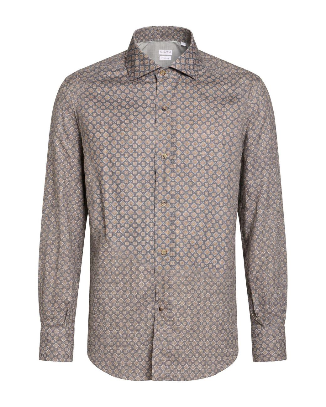 Brunello Cucinelli Gray Shirt Cotton for men