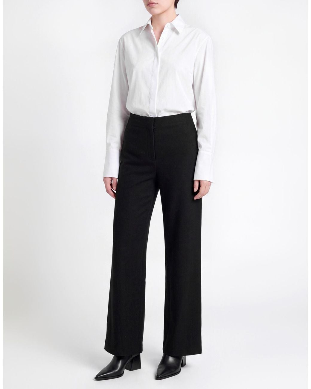 Vince Black Pants Wool, Polyester, Viscose, Elastane
