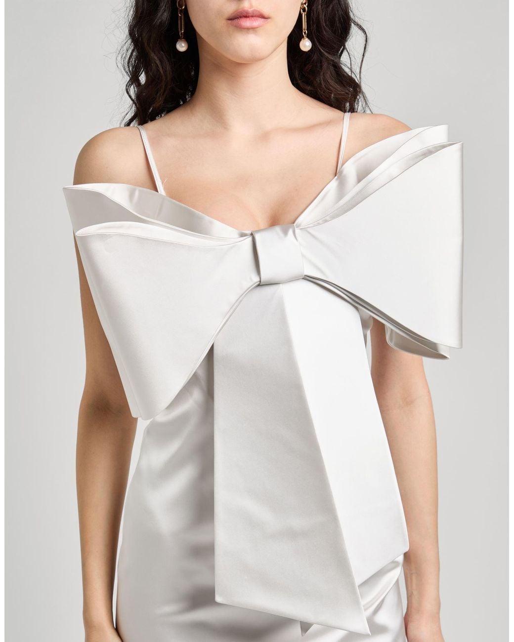 Mach & Mach White Light Mini Dress Acetate, Polyamide, Elastane