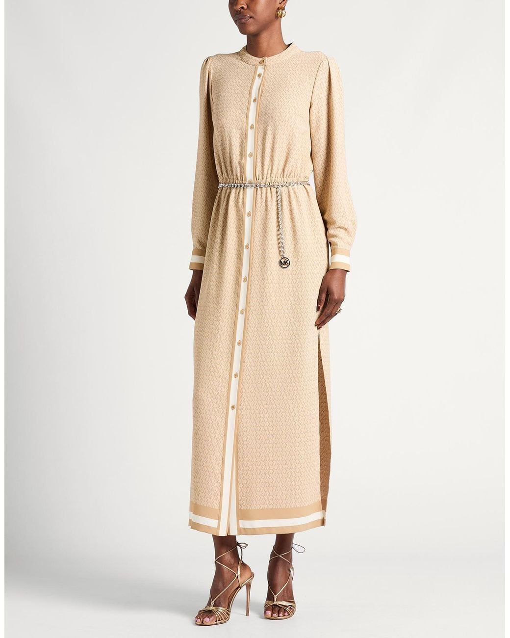 MICHAEL Michael Kors Natural Sand Maxi Dress Polyester