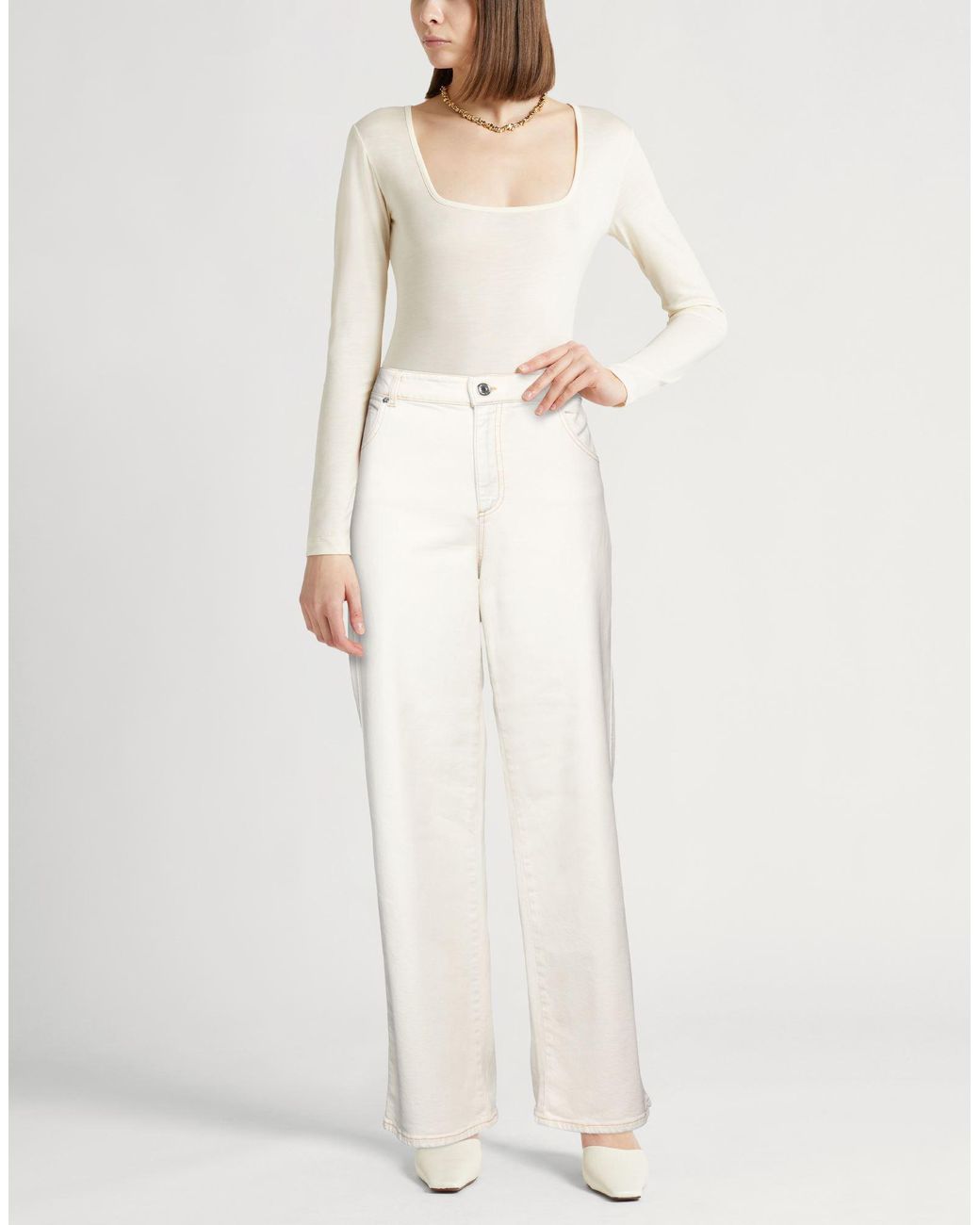 Blumarine White Jeans Cotton, Elastane, Polyester