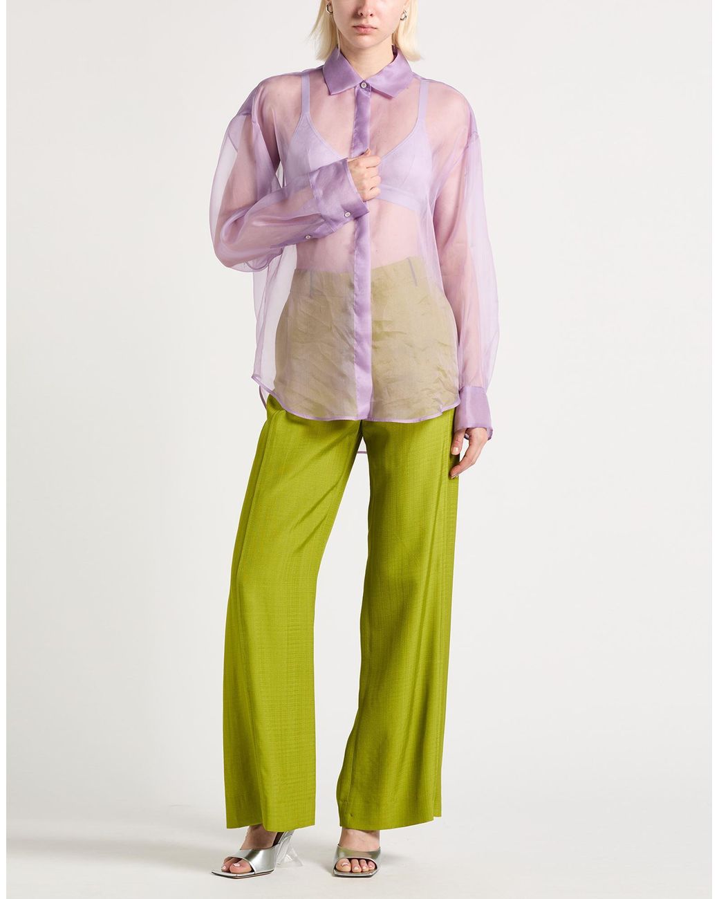 MSGM Purple Shirt Silk
