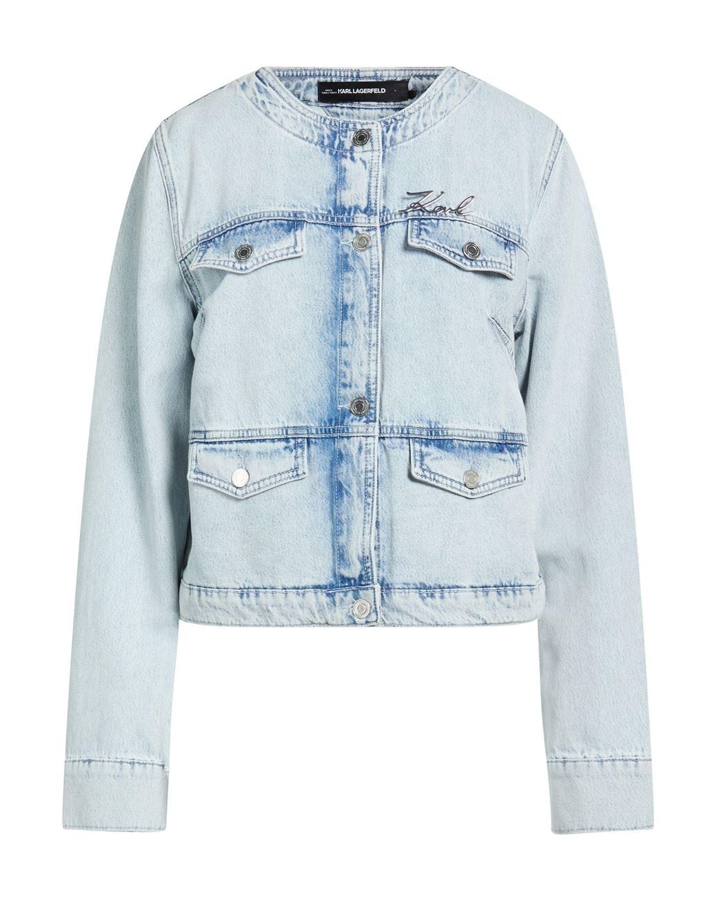 Karl Lagerfeld Blue Denim Outerwear