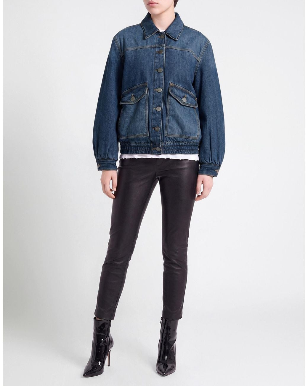 Pinko Blue Denim Outerwear Cotton, Lyocell