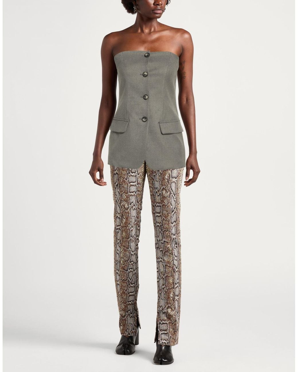 ViCOLO Gray Top Polyester, Viscose, Elastane