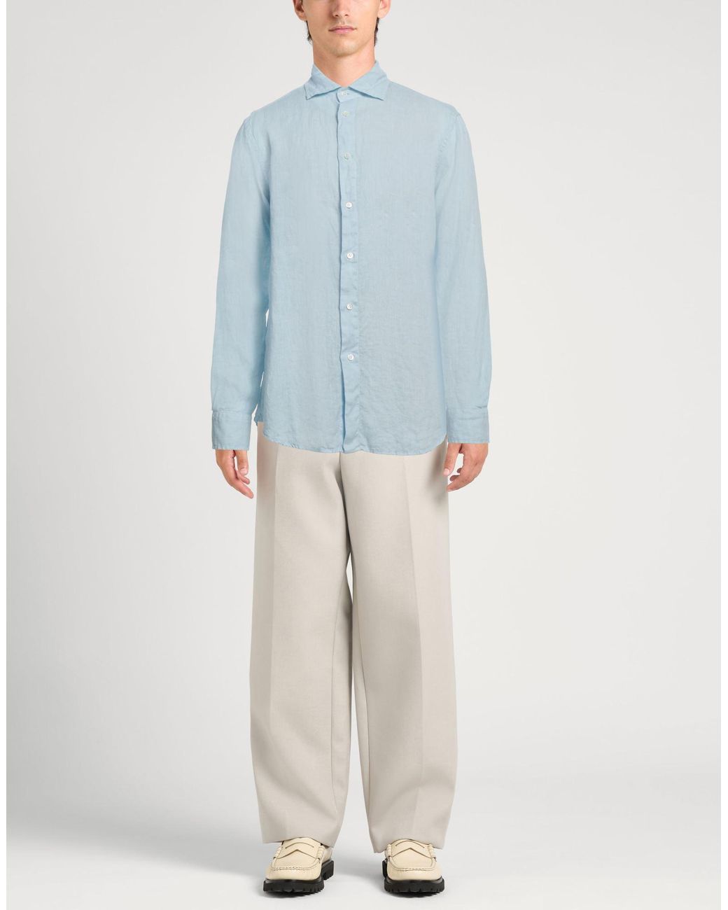 Barena Blue Shirt Linen for men