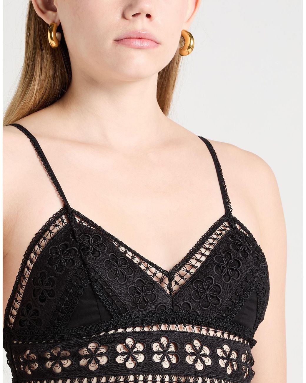 Charo Ruiz Black Top Cotton, Polyester