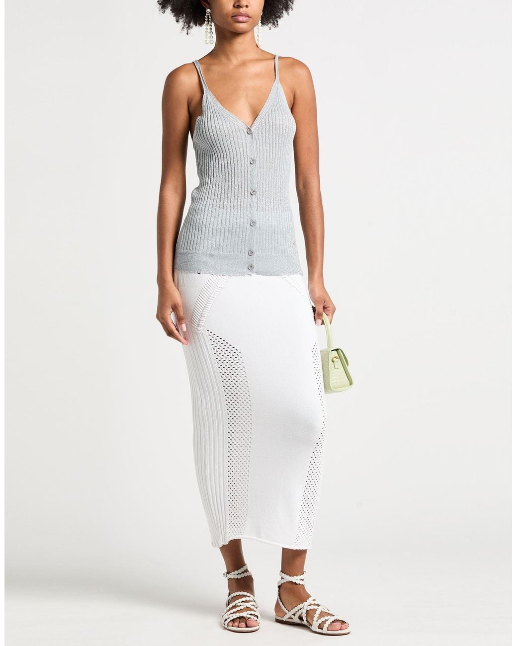 Circus Hotel White Midi Skirt