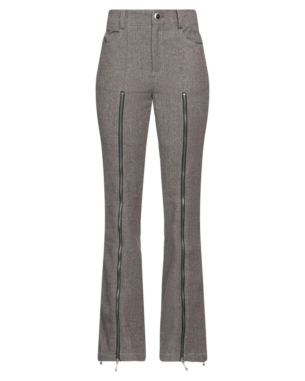 ANDERSSON BELL Gray Khaki Pants Wool, Nylon