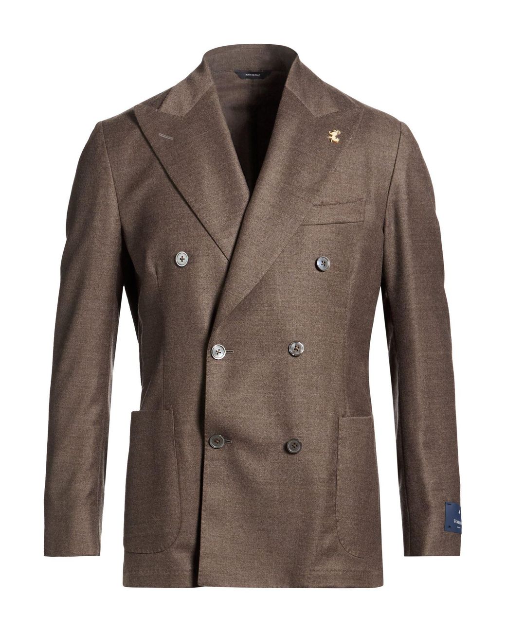 Tombolini Brown Taupe Blazer Virgin Wool, Elastane for men
