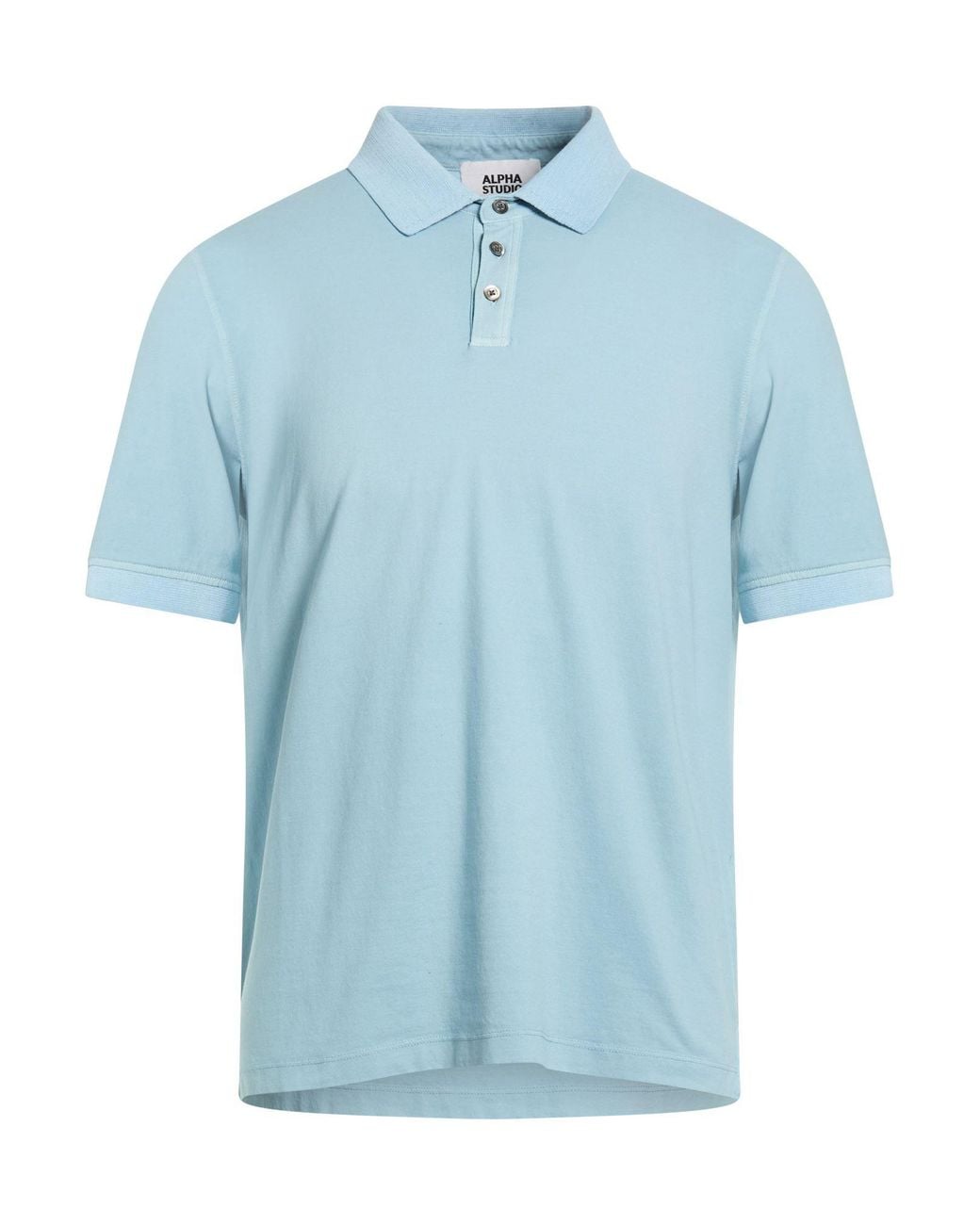 Alpha Studio Blue Polo Shirt Cotton, Elastane for men