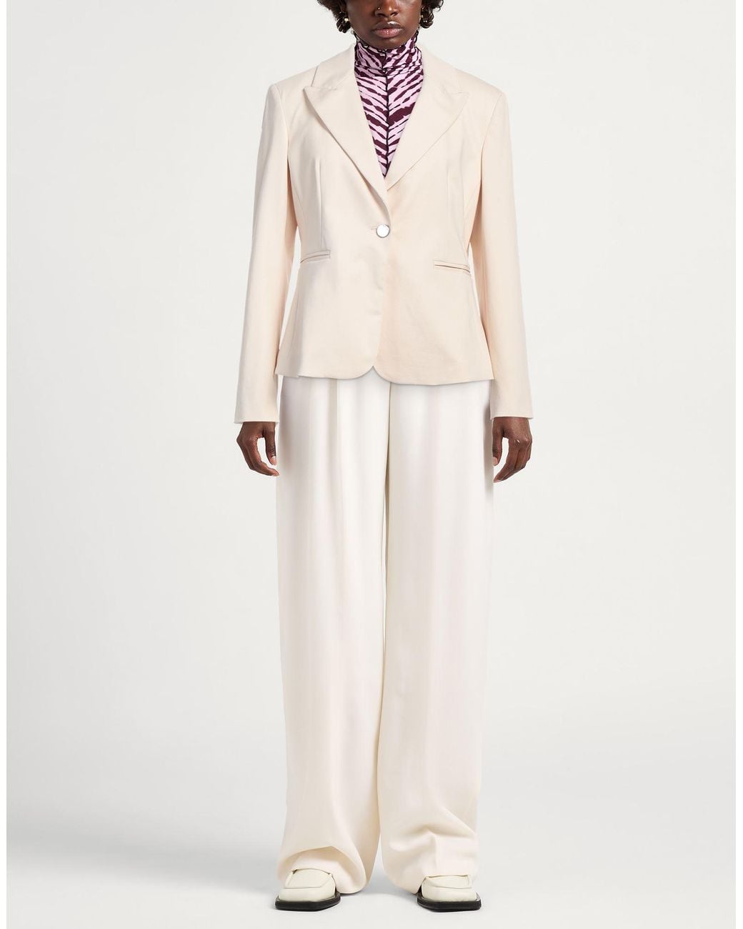 Liu Jo Natural Blazer Cotton, Polyamide, Elastane