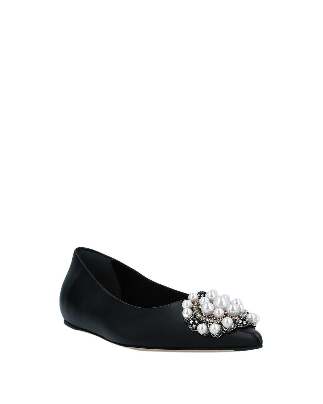 McQueen Black Ballet Flats Soft Leather