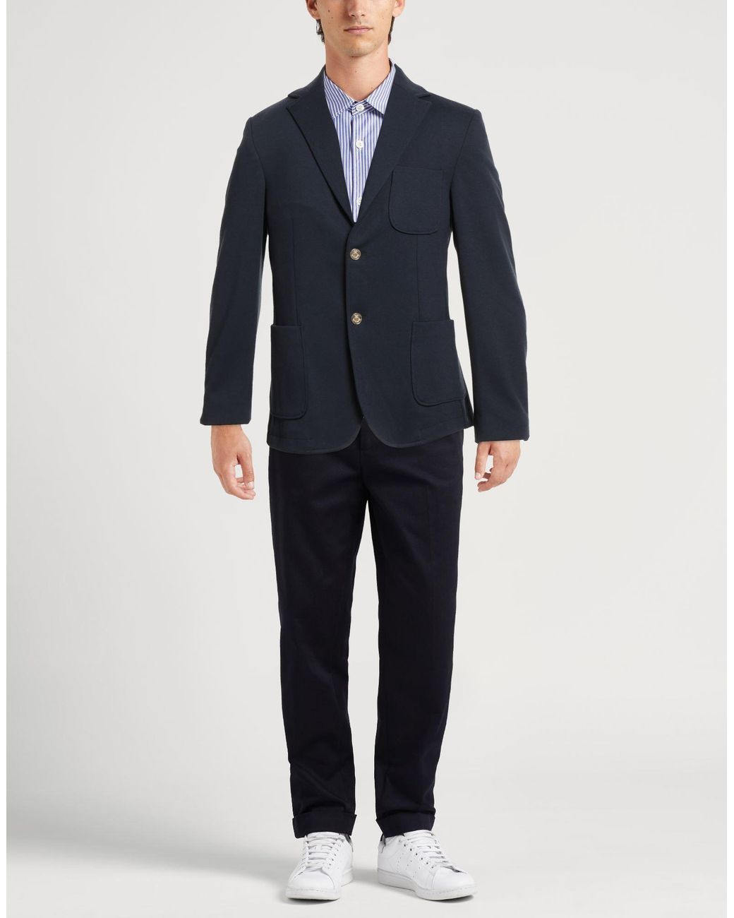 Daniele Alessandrini Blue Blazer Polyester, Viscose, Elastane for men