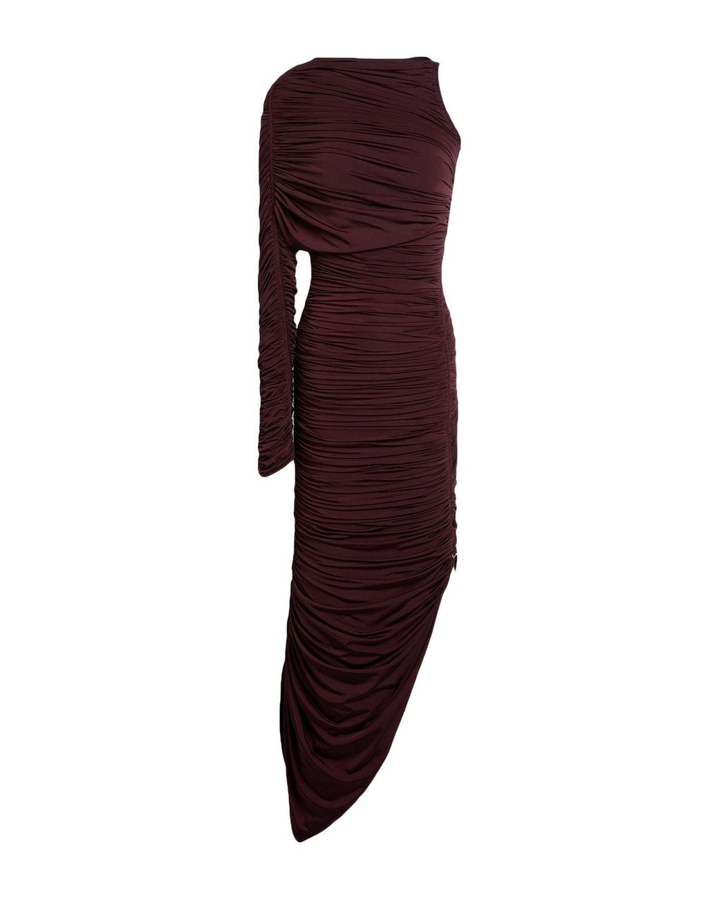 Mugler Purple Burgundy Maxi Dress Recycled Polyamide, Elastane