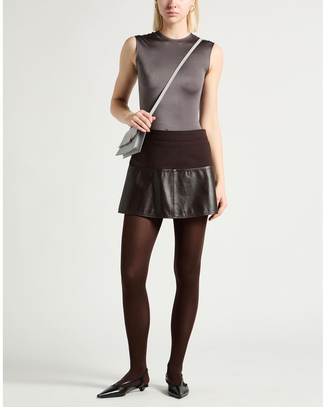 Mugler Gray Bodysuit Polyamide, Elastane