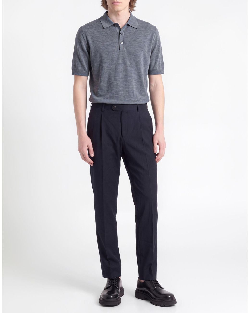 Corneliani Blue Midnight Pants Virgin Wool, Elastane for men