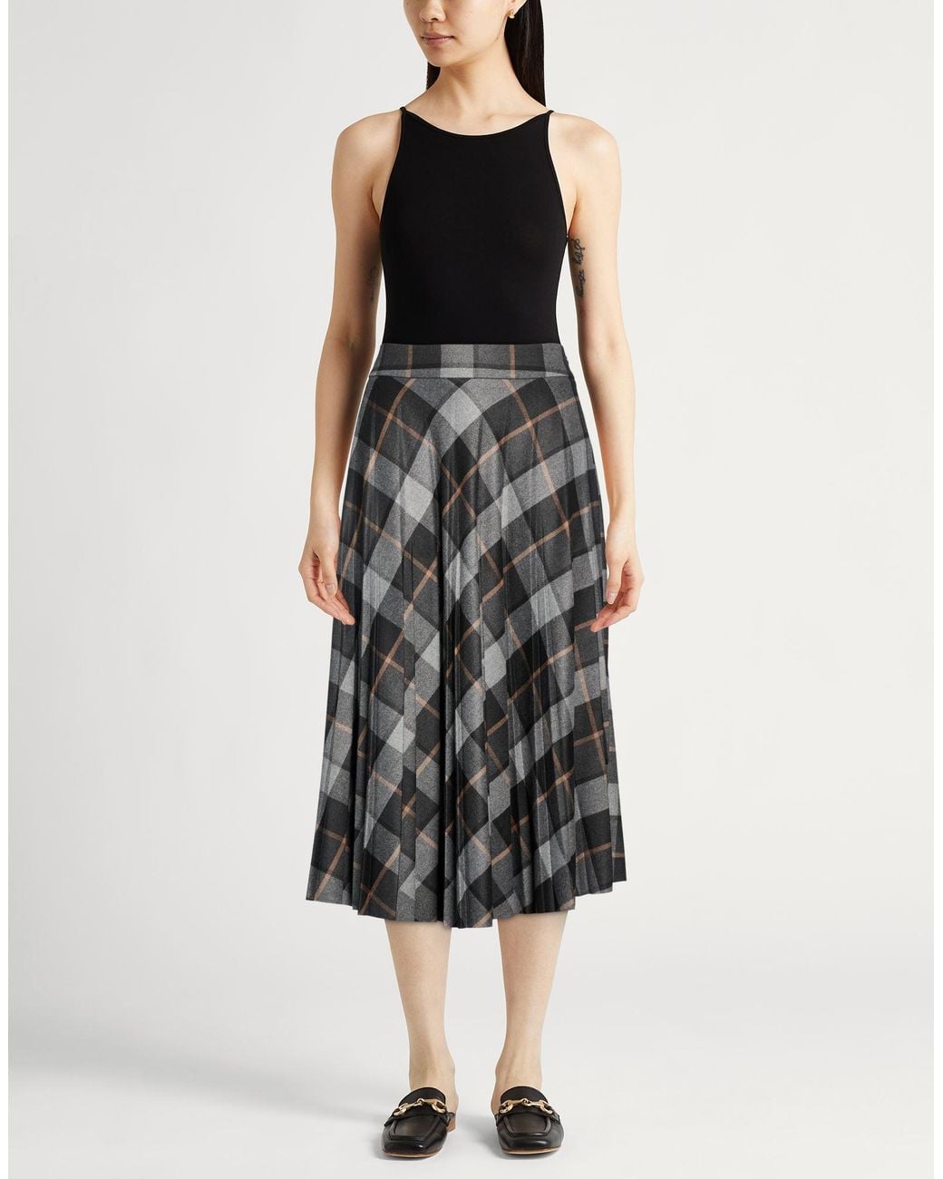 Peserico Gray Midi Skirt