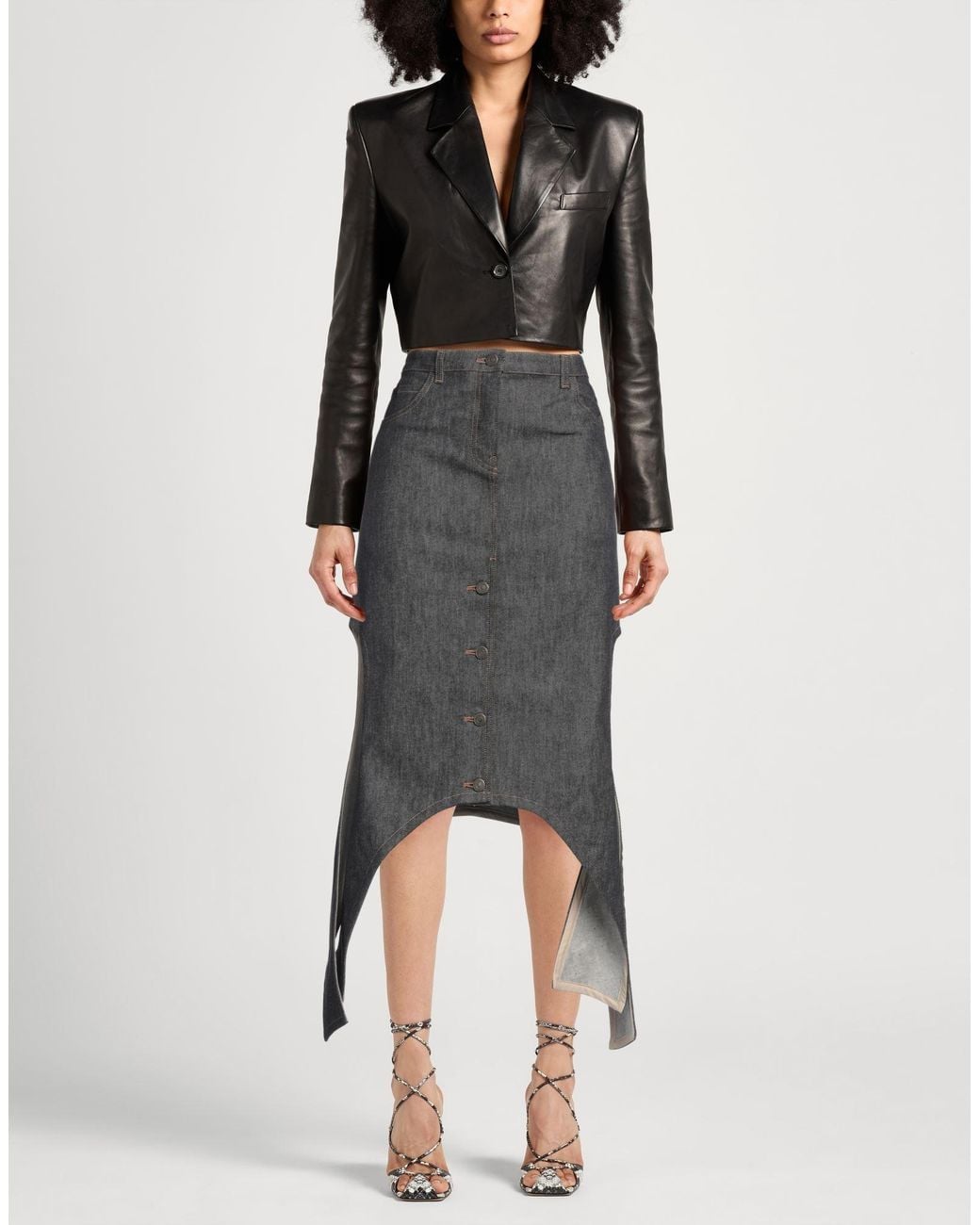 Courreges Black Denim Skirt